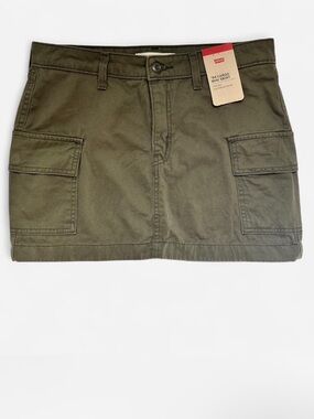 NWT Levi’s Cargo Mini Skirt 90s Y2K Western Festival Utility Grunge Cotton Edgy